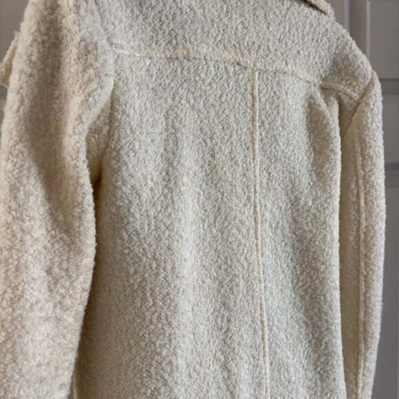 Glamorous Off-White Wool Blend Asymmetrical Coat - XS - Picture 8 of 10